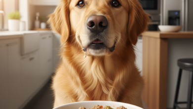A photorealistic, heartwarming close-up shot of a healthy and happy adult Golden Retriever