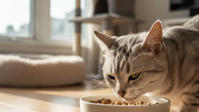 A photorealistic shot of a beautiful silver tabby cat with exceptionally glossy and healthy fur
