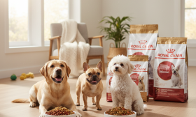 A beautifully composed, photorealistic shot capturing the essence of premium pet nutrition