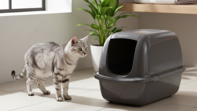 A photorealistic, high-resolution image showing a serene domestic scene