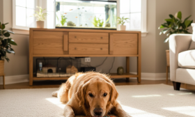 A bright, welcoming living room filled with natural light from a large window